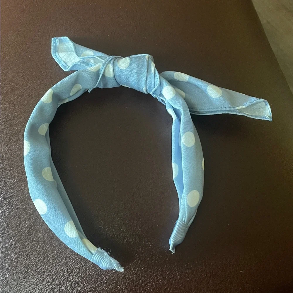 Blue Polka Dot Headband
